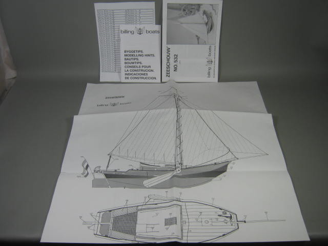 VTG RARE Billing Boats Zeeschouw NR 532 Wood Wooden Ship Boat Model Kit 1:22 NR 7