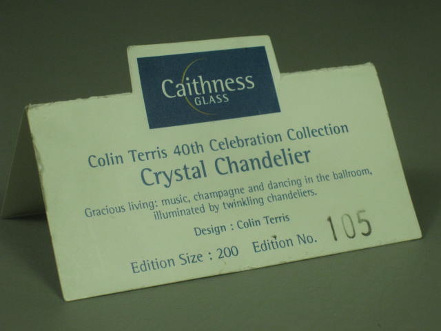 Caithness Crystal Chandelier Limited Edition Art Glass Paperweight #105/200 NR! 8
