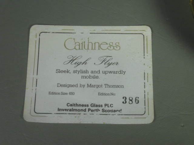 Caithness High Flyer Limited Edition Art Glass Paperweight #386/650 Scotland NR! 7
