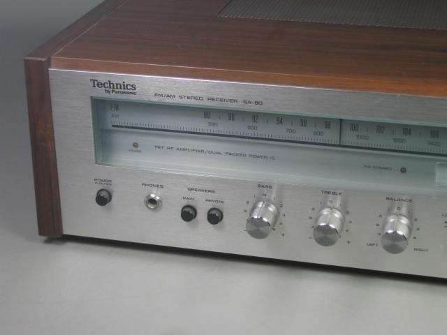 Vtg 1970s Technics Model SA-80 FM/AM Stereo Receiver 15 WPC Phono Tape Aux Input 1