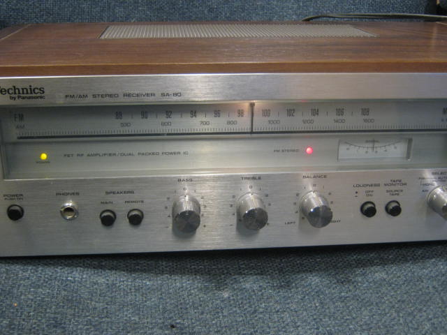 Vtg 1970s Technics Model SA-80 FM/AM Stereo Receiver 15 WPC Phono Tape Aux Input 3
