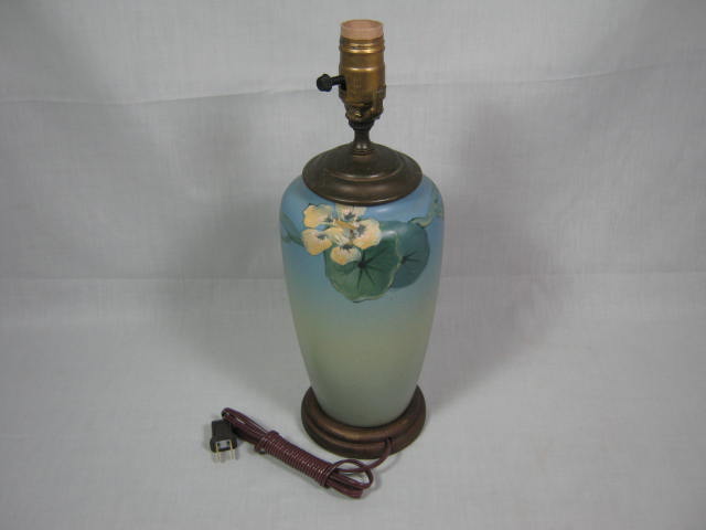 Vtg Antique Mary Louise McLaughlin Hand Painted Pottery Ceramic Table Vase Lamp 1