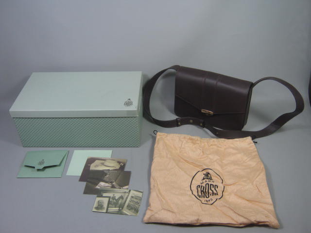 New Mark Cross NY Dark Brown Leather Shoulder Bag Purse Handbag W/Box NO RESERVE