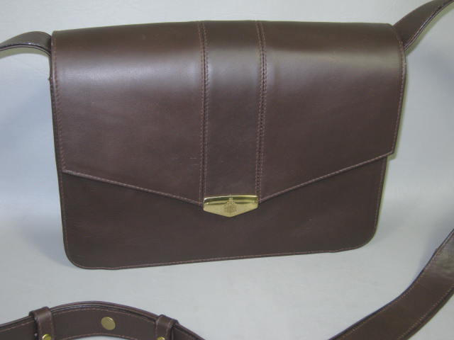 New Mark Cross NY Dark Brown Leather Shoulder Bag Purse Handbag W/Box NO RESERVE 2
