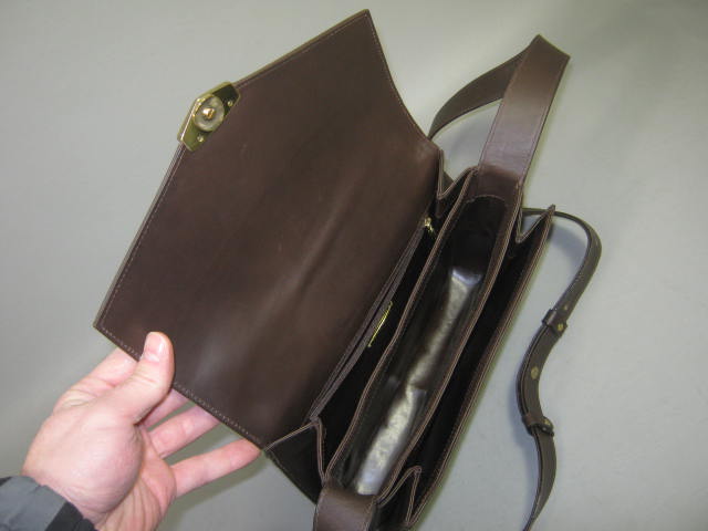 New Mark Cross NY Dark Brown Leather Shoulder Bag Purse Handbag W/Box NO RESERVE 4