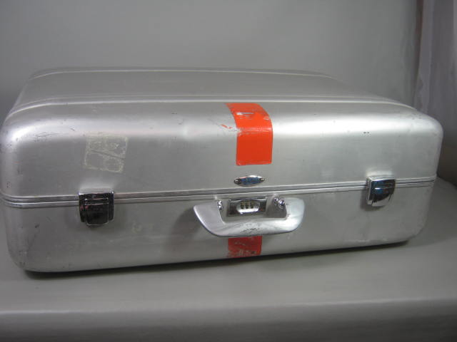 Zero Halliburton Aluminum Lined Suitcase Case Luggage + Garment Bag + 26"x18"x9" 3