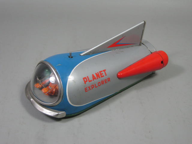 Vtg 1950s Modern Toys Battery Operated Planet Explorer Tin Litho Spaceship Japan