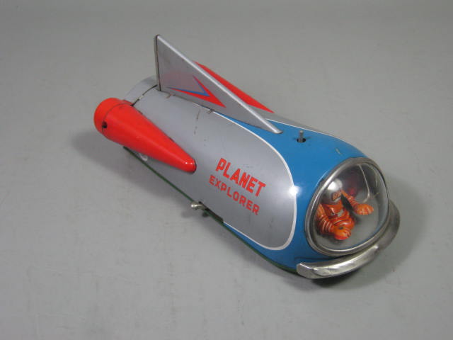 Vtg 1950s Modern Toys Battery Operated Planet Explorer Tin Litho Spaceship Japan 1