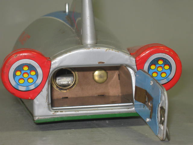 Vtg 1950s Modern Toys Battery Operated Planet Explorer Tin Litho Spaceship Japan 6