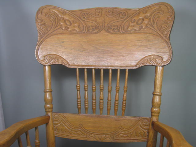 Vtg Antique Carved Wood Wooden Rocking Chair Rocker 38" x 31" x 19.5" NO RESERVE 2