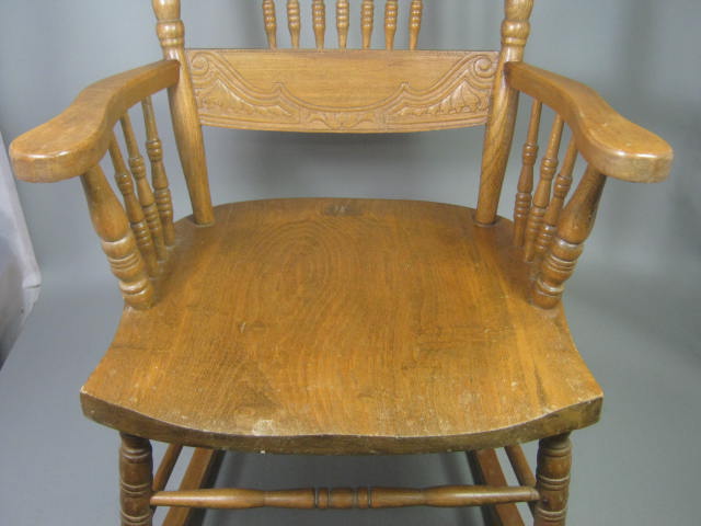 Vtg Antique Carved Wood Wooden Rocking Chair Rocker 38" x 31" x 19.5" NO RESERVE 3