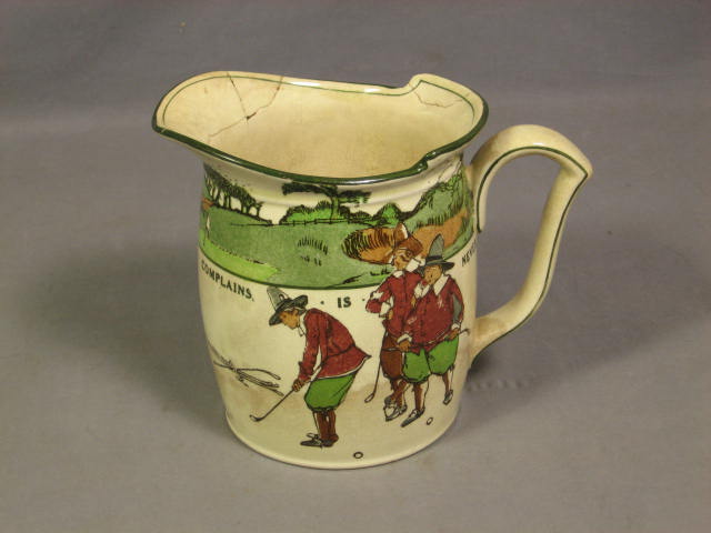 Antique Royal Doulton Pottery Golf Golfer Pitcher Mug