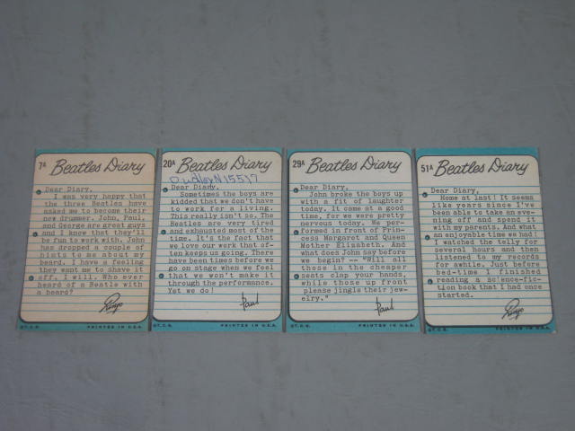 51 Vtg 1964 Topps TCG Gum Beatles Diary Trading Cards Set Lot Some Duplicates NR 8