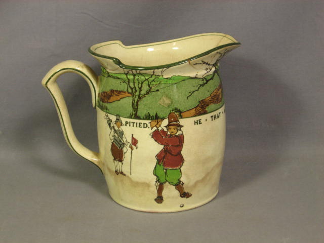Antique Royal Doulton Pottery Golf Golfer Pitcher Mug 1