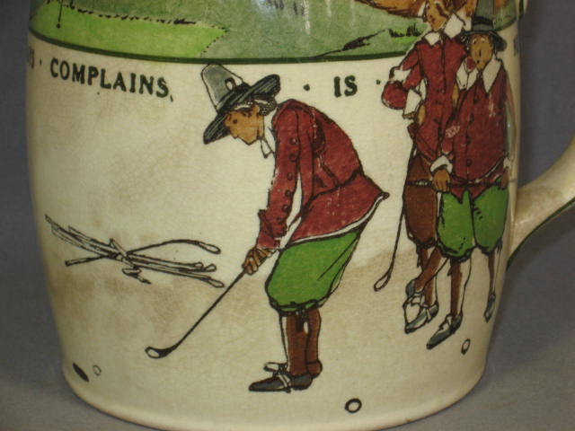 Antique Royal Doulton Pottery Golf Golfer Pitcher Mug 2