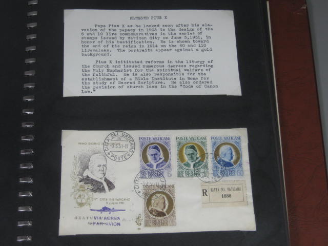 Vintage 1949-1953 Vatican City Stamp FDC First Day Cover Album Collection Lot NR 6