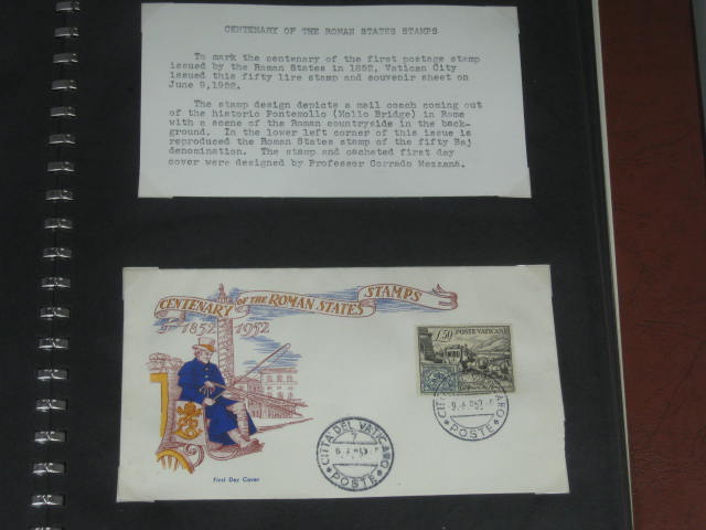 Vintage 1949-1953 Vatican City Stamp FDC First Day Cover Album Collection Lot NR 9