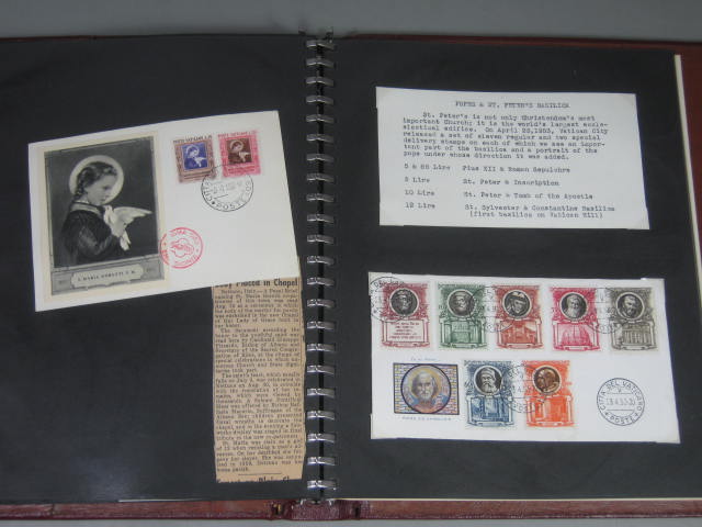 Vintage 1949-1953 Vatican City Stamp FDC First Day Cover Album Collection Lot NR 12