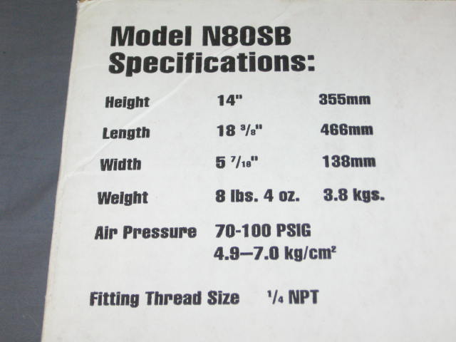 Stanley Bostitch N80SB N80 SB Framing Nailer Nailgun NR 5
