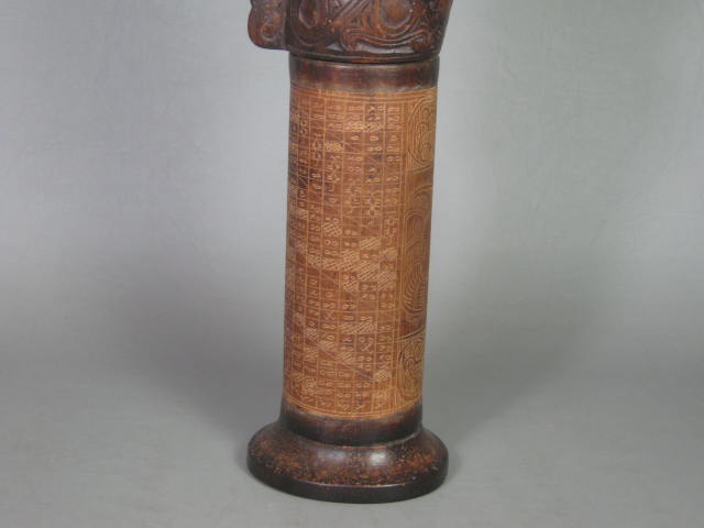 Vtg Antique Asian Ethnic Wood Carving Figurine Medicine Container Bamboo Box NR! 6