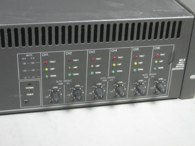 Rane MA-6 Six Multi-Channel Rackmount Power Amplifier Amp 1800 Watts 300 WPC NR! 1