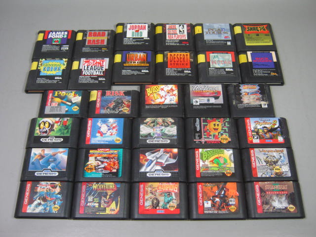 32 Sega Genesis Game Cart Cartridge Lot General Chaos Mutant League Football +NR
