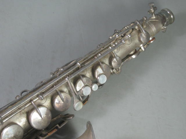 Vtg C Melody Silver Saxophone Utica NY Buescher Elkhart Ind Indiana + Hard Case+ 3