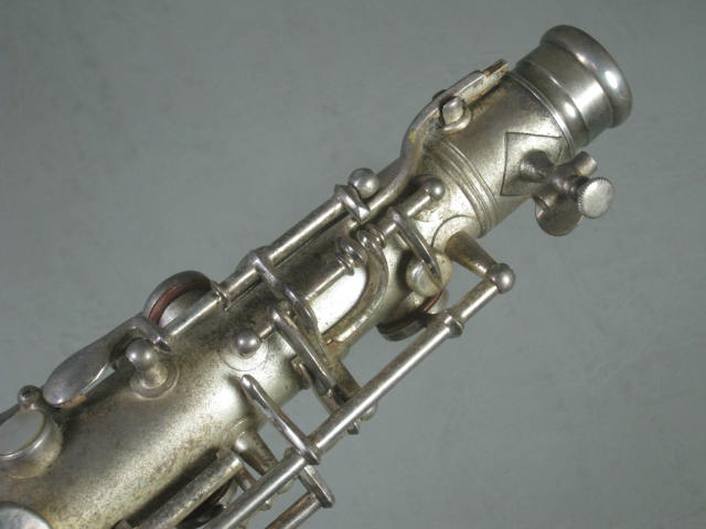 Vtg C Melody Silver Saxophone Utica NY Buescher Elkhart Ind Indiana + Hard Case+ 8