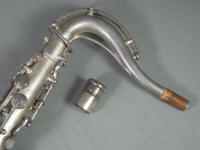 Vtg C Melody Silver Saxophone Utica NY Buescher Elkhart Ind Indiana + Hard Case+ 13