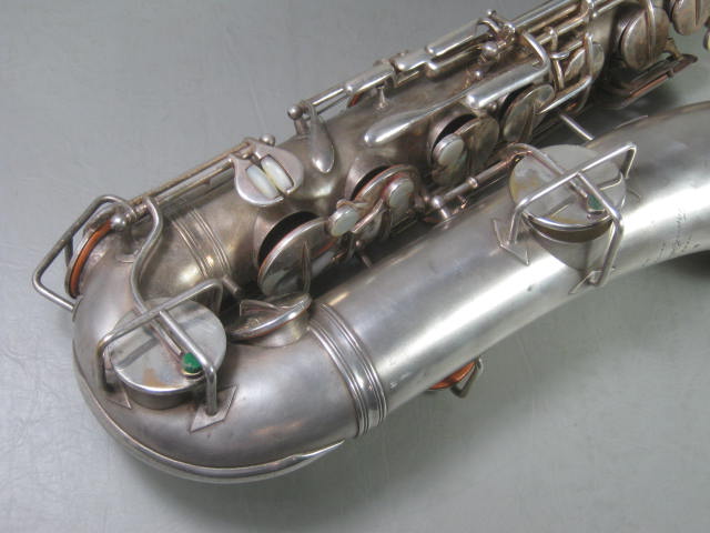 Vtg Antique Frank Holton C Melody Saxophone Hard Case Selmer Mouthpiece Elkhorn 2