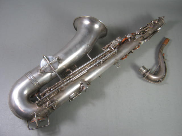 Vtg Antique Frank Holton C Melody Saxophone Hard Case Selmer Mouthpiece Elkhorn 6