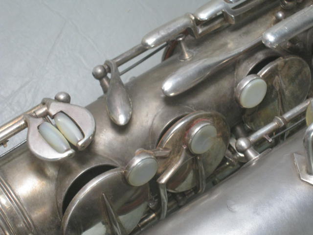 Vtg Antique Frank Holton C Melody Saxophone Hard Case Selmer Mouthpiece Elkhorn 9