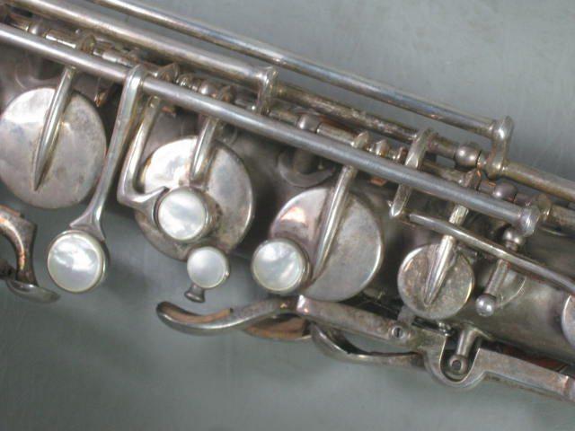 Vtg Antique Frank Holton C Melody Saxophone Hard Case Selmer Mouthpiece Elkhorn 10