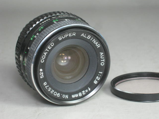 Pentax K1000 Camera SMC A 70-210mm 1:4 Zoom Super Albinar 28mm 1:2.8 Lens Lot NR 6