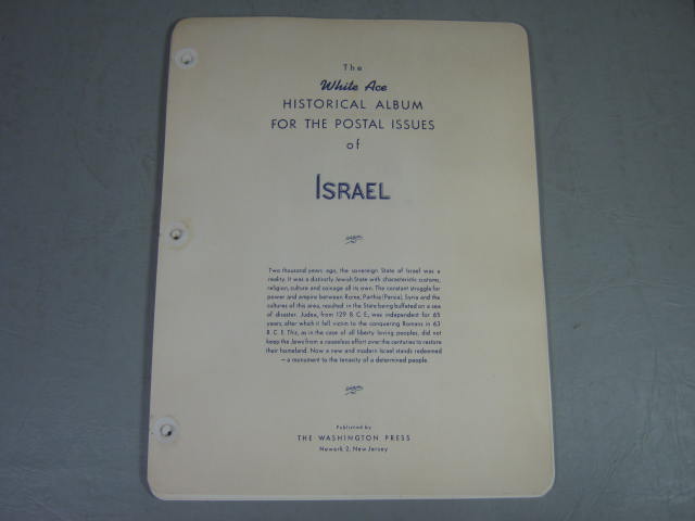 Vintage 1949-1954 Israel Stamp Album Collection Lot MNH Lindner White Ace NR! 1
