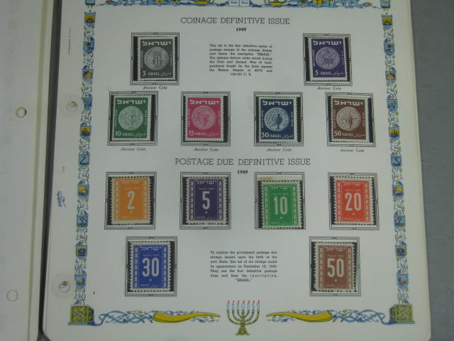 Vintage 1949-1954 Israel Stamp Album Collection Lot MNH Lindner White Ace NR! 6