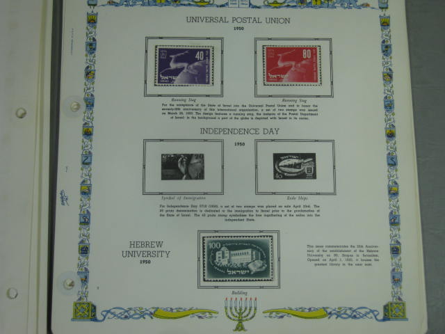 Vintage 1949-1954 Israel Stamp Album Collection Lot MNH Lindner White Ace NR! 7
