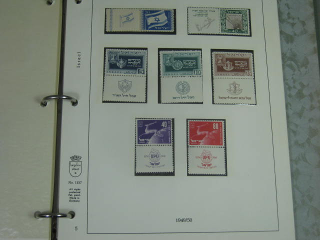 Vintage 1949-1954 Israel Stamp Album Collection Lot MNH Lindner White Ace NR! 13