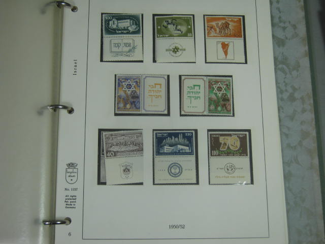 Vintage 1949-1954 Israel Stamp Album Collection Lot MNH Lindner White Ace NR! 14