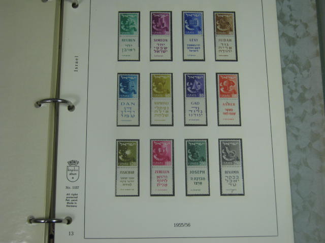 Vintage 1949-1954 Israel Stamp Album Collection Lot MNH Lindner White Ace NR! 21