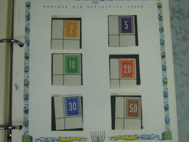 Vintage 1949-1954 Israel Stamp Album Collection Lot MNH Lindner White Ace NR! 25