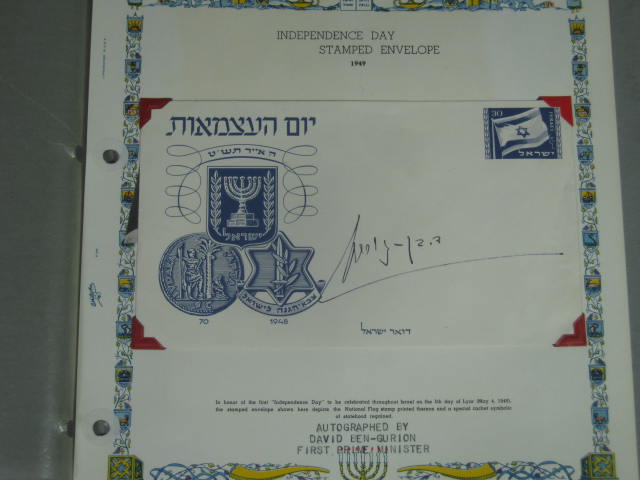 David Ben-Gurion Signed Autographed Israel 1949 Independence Day FDC Cover +COA 1