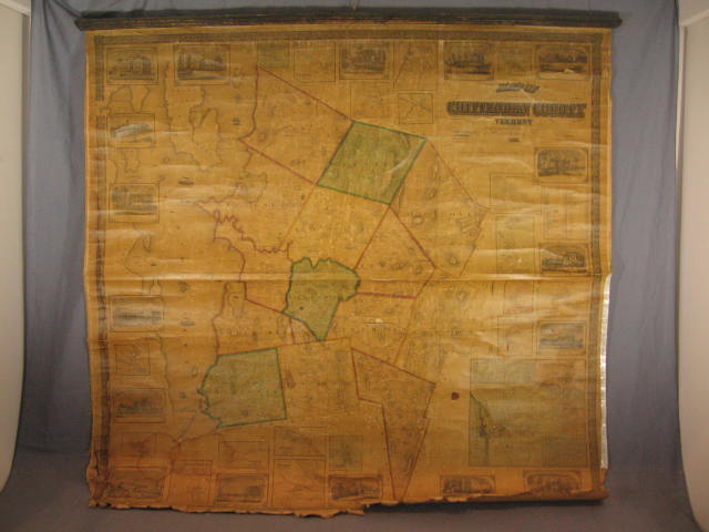 Original Antique 1857 Chittenden County Vermont VT Map
