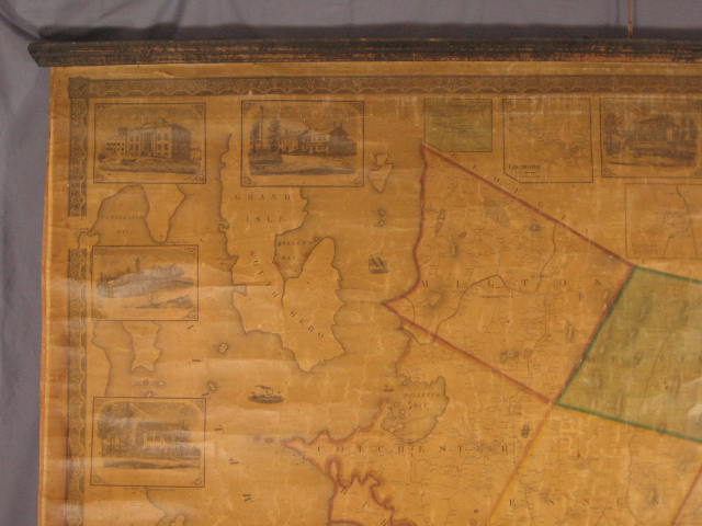 Original Antique 1857 Chittenden County Vermont VT Map 1