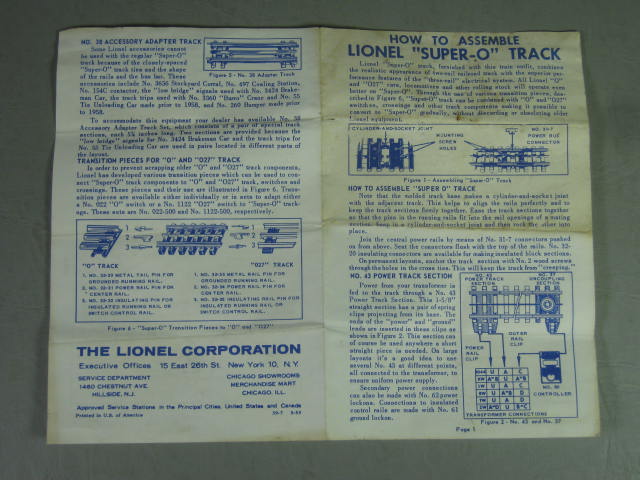 Vtg 1950s Lionel Model Train Set Track Transformer X3464 6456 6457 6462 6465 NR! 18