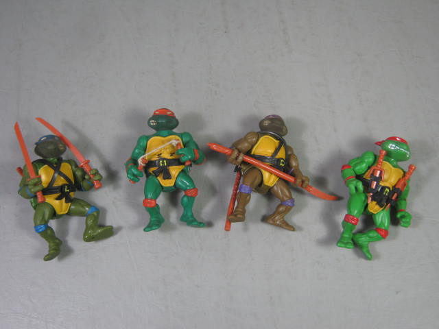 4 Vtg Original 1988 Playmates TMNT Teenage Mutant Ninja Turtle Action Figure Lot