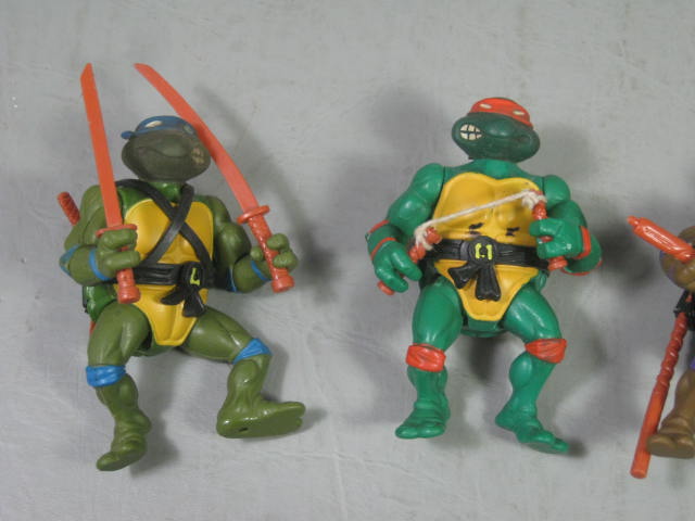 4 Vtg Original 1988 Playmates TMNT Teenage Mutant Ninja Turtle Action Figure Lot 1
