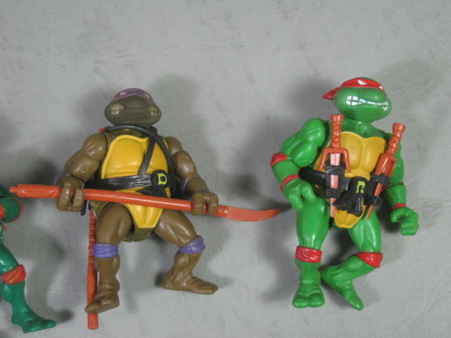 4 Vtg Original 1988 Playmates TMNT Teenage Mutant Ninja Turtle Action Figure Lot 2