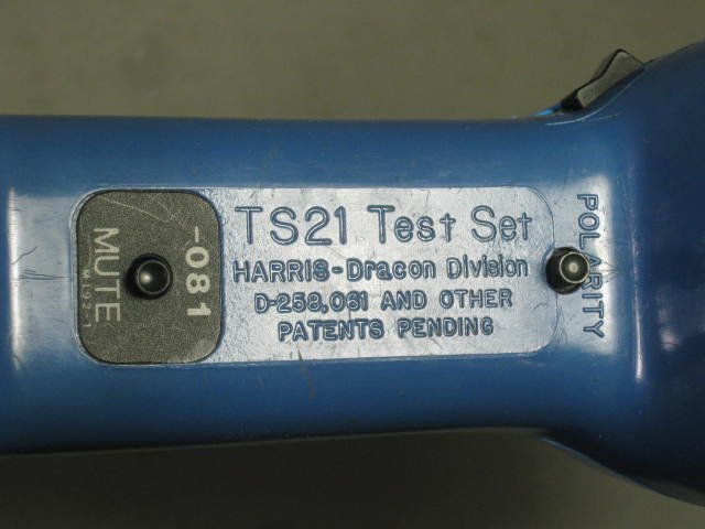 Harris Dracon TS21 Phone Telephone Lineman Butt Craft Test Set W/ Leads + Manual 3