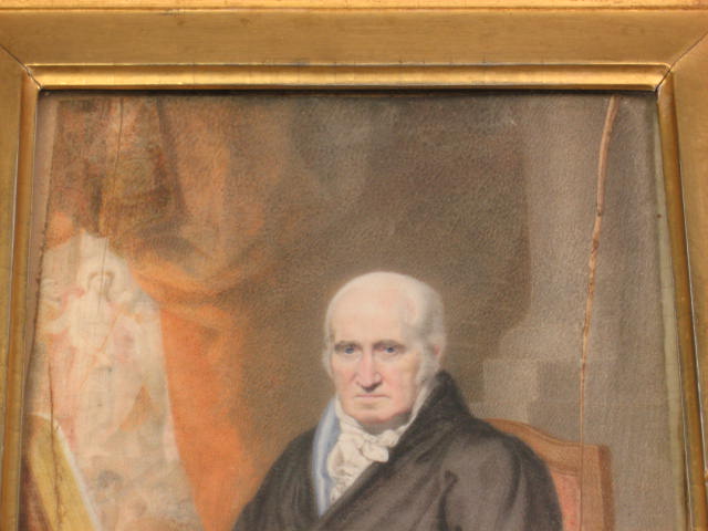 Antique 1817 Signed Painting Of Benjamin West Portrait Miniature On Ivory 1